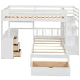 thumbnail image 4 of JERFIT Over Twin Bunk Bed with Desk Drawers and Shelves White, 4 of 10
