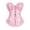 Pink, variant on SRZYMJ Womens Bustier Corset Top Bustier Bodysuit Lace Up Zipper Back Control Shapewear For Wedding Party Underbust XXS