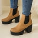 thumbnail image 2 of NECHOLOGY Botas Mujer Adulto Femenino Zapatos Botines para mujer Mujer Color sólido Moda versátil a de agua Tacón Botines grandes (Yellow, 6.5), 2 of 7
