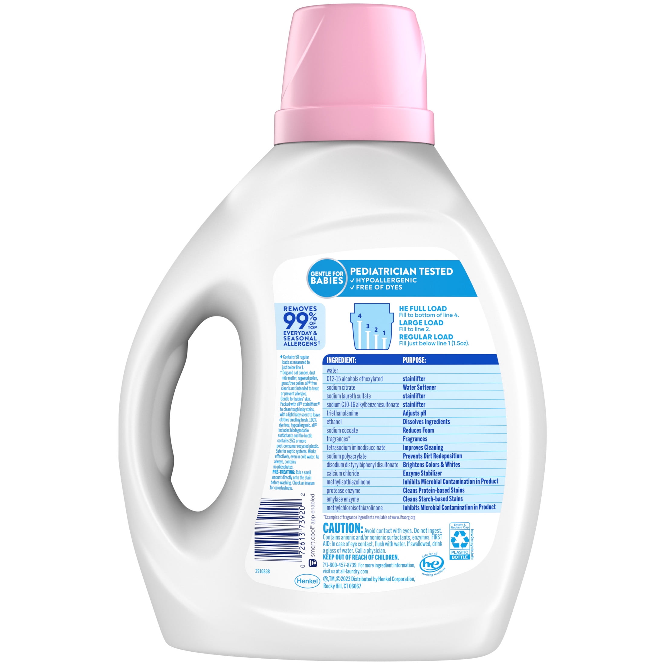(4 pack) all Baby Liquid Laundry Detergent, 88 oz, 58 Loads