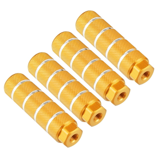 Unique Bargains 4pcs Aluminum Alloy Rear Foot Pegs Footrests Universal for BMX MTB Bike Bicycle Fit 3/8 Inch Axles Yellow