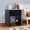 Black, variant on Weselon Modern Fluted Nightstand, Curved Side Bedside Table with Drawer and Open Shelf for Bedroom, Black