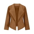 thumbnail image 5 of Yokua Women Faux Suede Jacket Lapel Draped Open Front Cardigan Casual Trendy Suede Blazer, 5 of 9