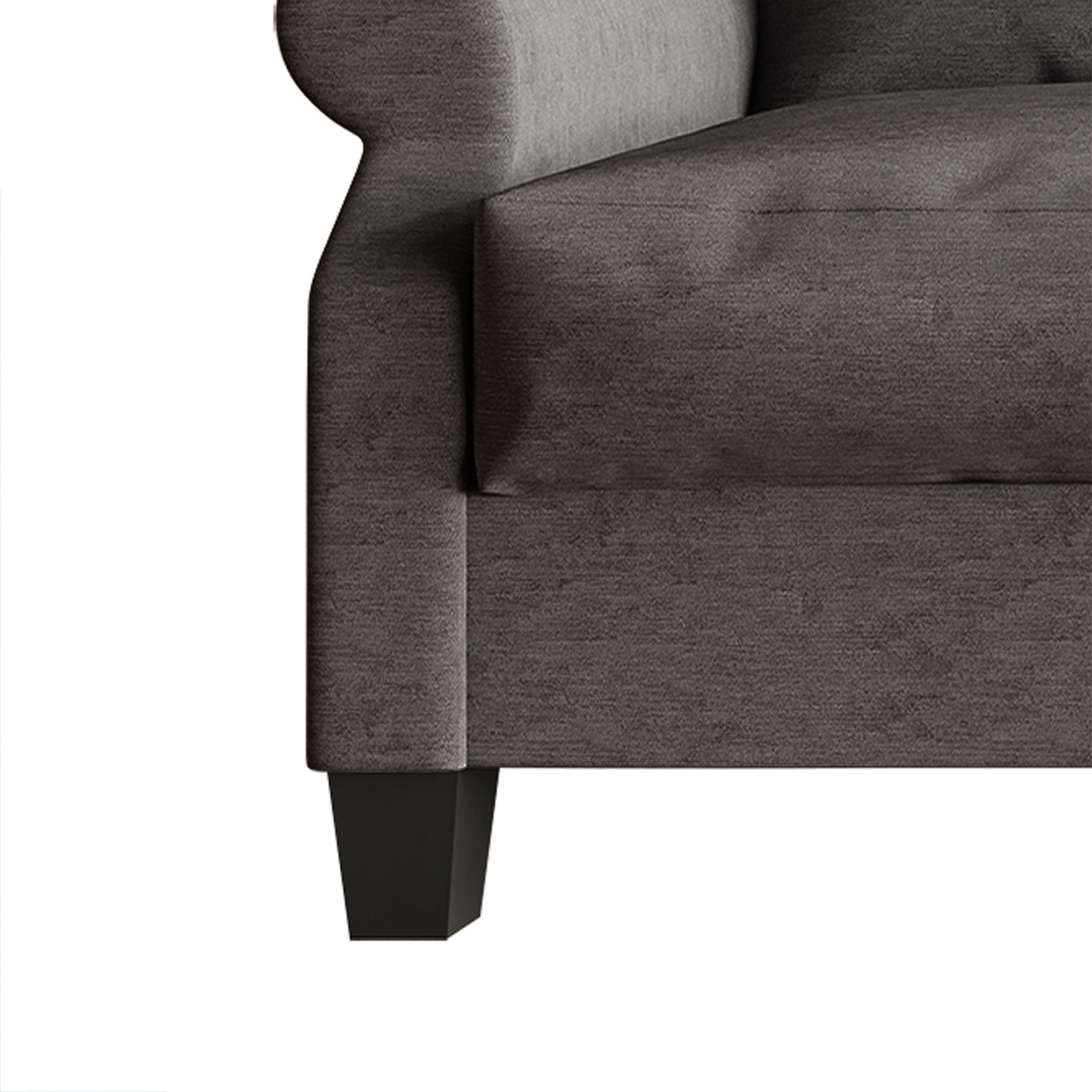 Castle Place Linen Upholstered Sofa, Dark Gray