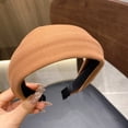 thumbnail image 2 of HuangHuanChen Wide Headband for Women with Teeth Non-Slip Comfortable Colorful Solid Color Hair Bands Short Hair Accessories for Women for Daily Wear, Party Khaki One Size, 2 of 4