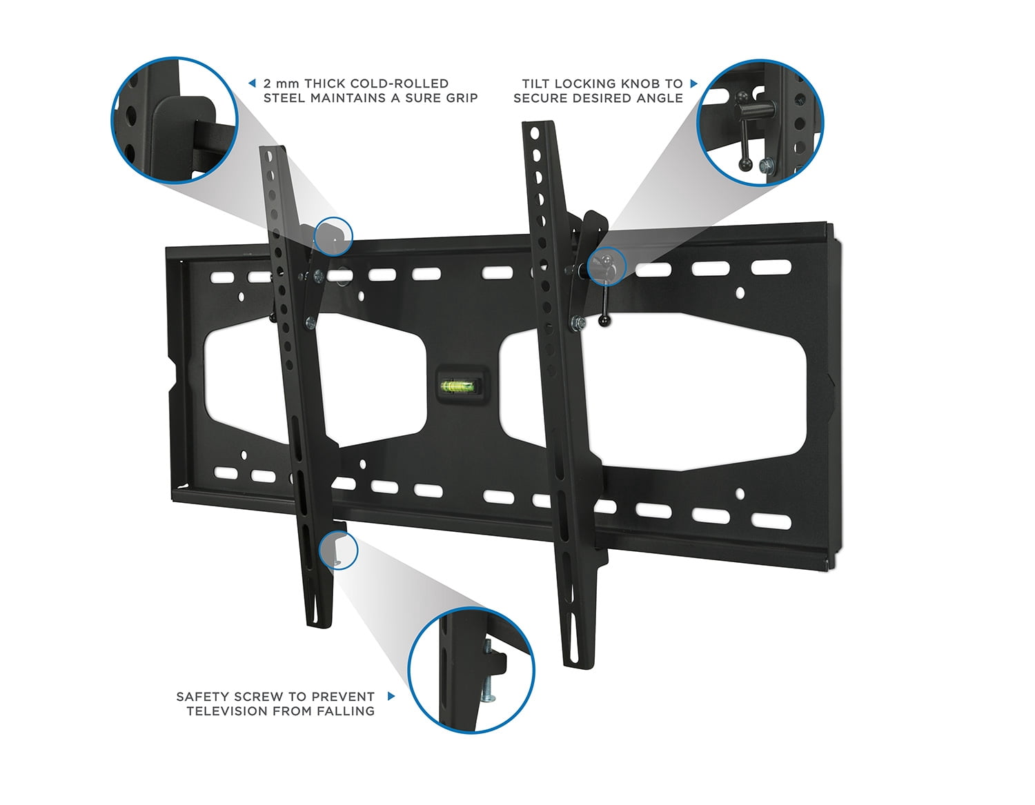 Mount-It! Slim Tilting TV Wall Mount Bracket | Fits 32-55 Inch TVs | VESA 600x400 Max