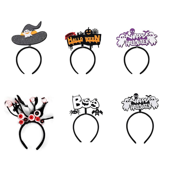 6 diademas de Halloween, para fiesta de Halloween, disfraces, truco o trato, decoración de cosplay