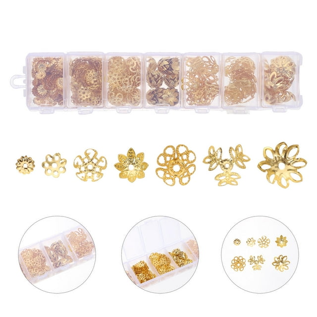 SHOWERORO 1 Box Flower Bead Caps Alloy Jewelry Making Connector for Jewelry Makers and Craft Enthusiasts