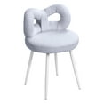 thumbnail image 2 of Happydeer Vanity Chair Dressing Chair, Bow-knot Backrest, Armless, No Wheels Upholstered Chair, Vanity Stool Dressing Stool Makeup Chair with non-slip Feet Pads, Light Grey, 2 of 9