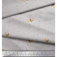 thumbnail image 2 of Soimoi Gray Cotton Voile Fabric Dot & Honey Bee Insect Fabric Prints By Yard 42 Inch Wide, 2 of 3