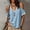 Blue, variant on Sevevn Women's Cold Shoulder Lace Trim T-Shirt V Neck Cotton Blend Short Sleeve Casual Blouse Top Pink L