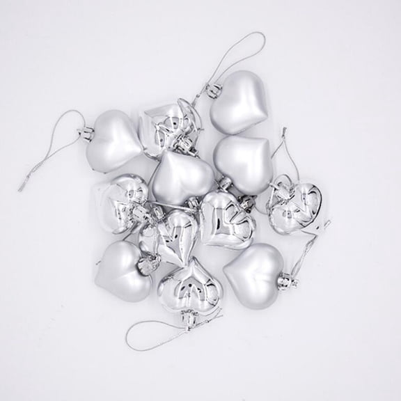 12PCS/Pack Heart Christmas Pendant Balls Christmas Tree Decoration Christmas Party Ornaments 2023 Christmas Decorations For Home Christmas Decorations for Home On 2024