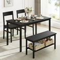 thumbnail image 1 of QinaQin Dining Table Set for 4 with Chairs and Bench, Metal Frame Dining Room Set with Storage Rack for Small Spaces, 1 of 7