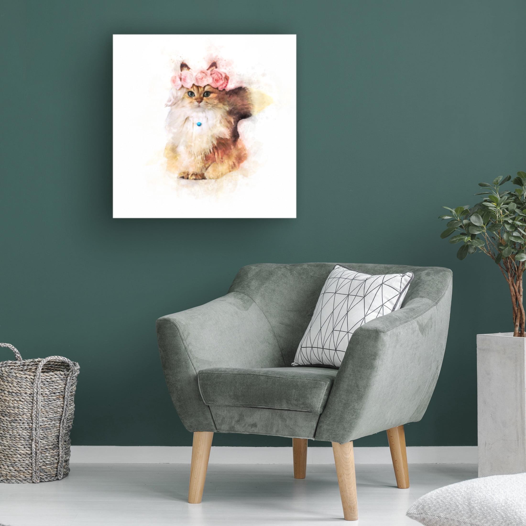 Trademark Fine Art Emel Tunaboylu  Rose Cat Canvas Wall Art