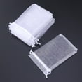 thumbnail image 6 of Raindrops 100Set White Cloth Drawstring Present Bags for Wedding Party Favors Candy Storage 10x15in, 6 of 8