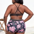 thumbnail image 6 of Aboser Plus Size Bikini Swimsuits for Women 2 Piece Bathing Suit Fashion Floral Printed Bikinis Straps Crisscross Back Swimwear, 6 of 8