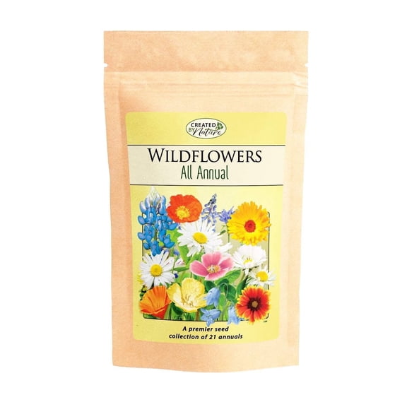 Created By Nature All-Annual Wildflower Seed Mix, 21 Varieties, 46,000 Wildflower Seeds