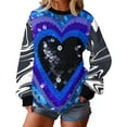 thumbnail image 2 of YueHuiYing Valentine Lover's round-neck Sweatshirt for Womens Love Heart Grahic Long Sleeve Shirt Casual Valentines Gifts Pullover Tops, 2 of 9