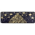 thumbnail image 5 of Dreamtimes Christmas Gold Xmas Tree Hallway Runner Rug 2'x6' Kitchen Rug with Rubber Backing Black Background Non Slip Entryway Rug Runner Washable Soft Area Rug for Hallway Bedroom Kitchen Decor, 5 of 6