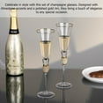 thumbnail image 3 of 4 Piece Elegant Crystal Set Wedding Champagne Glasses with Diamond Rhinestone Accents and a Polished Gold Rim - 11 in Tall with Slender Long Stems, 7 oz - Chic Toasting Set for the Bride and Groom, 3 of 7