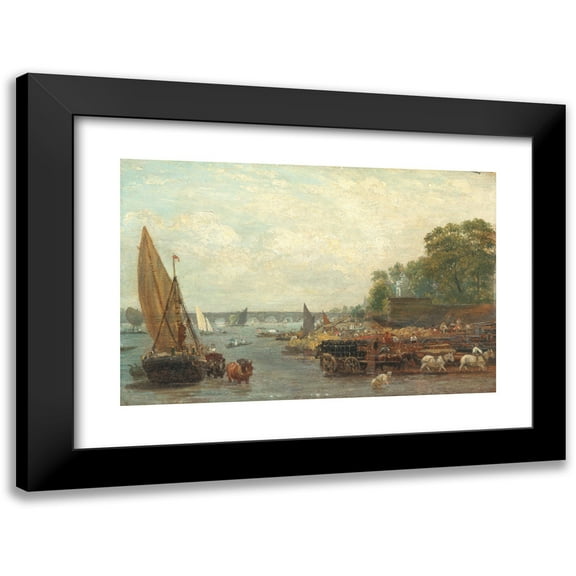 Frederick Nash 14x11 Black Modern Framed Museum Art Print Titled - Westminster Bridge