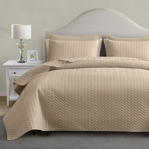Juego de edredón Maple&Stone California King 285 x 264 cm, color beige