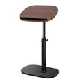 thumbnail image 1 of Hicess Table d'Appoint en Forme de C, Table d'Appoint Mince à Hauteur Réglable, Table Plateau TV Pivotante à 360 Degrés, Table de Chevet avec Étagère de Rangement à 2 Niveaux, Table de Canapé Réversible (Brun), 1 of 8