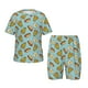 thumbnail image 1 of Fotbe Hot Dog Pizza Pijama Estampada de 2 Piezas para Niños – Ropa de Dormir de Manga Corta Cómoda para Niños y Niñas, Camiseta y Shorts de Algodón-4X-Large, 1 of 6
