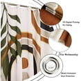 thumbnail image 5 of Mid Century Boho Shower Curtain, Terracotta Abstract Modern Sun Minimalist Aesthetic Arch Curve Leaves Geometric Bathroom Curtain Waterproof Fabric Machine Washable with Hooks, 84" Wx72 L, 5 of 6