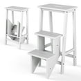 thumbnail image 1 of Giantex Step Folding Wooden Step Stool, Portable Anti-Slip Step Ladder, Foldable Wood Counter Staircase, Multifunctional Flower Shelf & Chair for Kitchen/Garage/Living Room/Library, 1 of 9