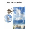 thumbnail image 5 of Watercolor Summer Beach Valances for Windows Sun Umbrella Beach Chair Kitchen Valance Curtain Rod Pocket Small Curtains for Cafe Bathroom Laundry Basement 54" x 18", 5 of 8