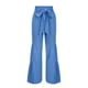 thumbnail image 4 of Pantalones largos de pierna ancha con volantes de Color sólido con correas de cordón de cintura alta informales a la moda para mujer Fridja alkflakhf35199, 4 of 5