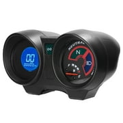 Dazzduo Clustered instrument,LCD 10000RPM Fuel Level 12V 7-Color Adjustment MPH Indicator Fuel Level 7-Color Adjustment Level MPH 7-Color Adjustment Indicator 10000RPM