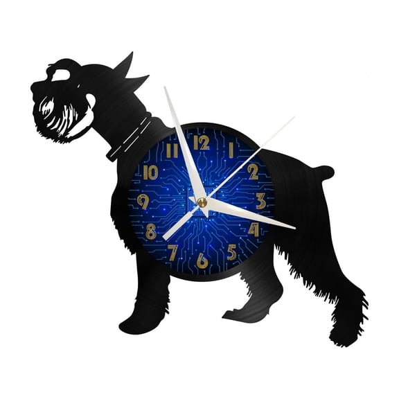 Giant schnauzer Dog Vinyl Record Wall Clock for Kitchen Wall Decor Wall Art Gift for Lover Gift Idea for a Best Friend(B)