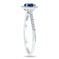 thumbnail image 3 of SZUL Women's Sapphire and Diamond Halo Ring in 10K White Gold, 3 of 6