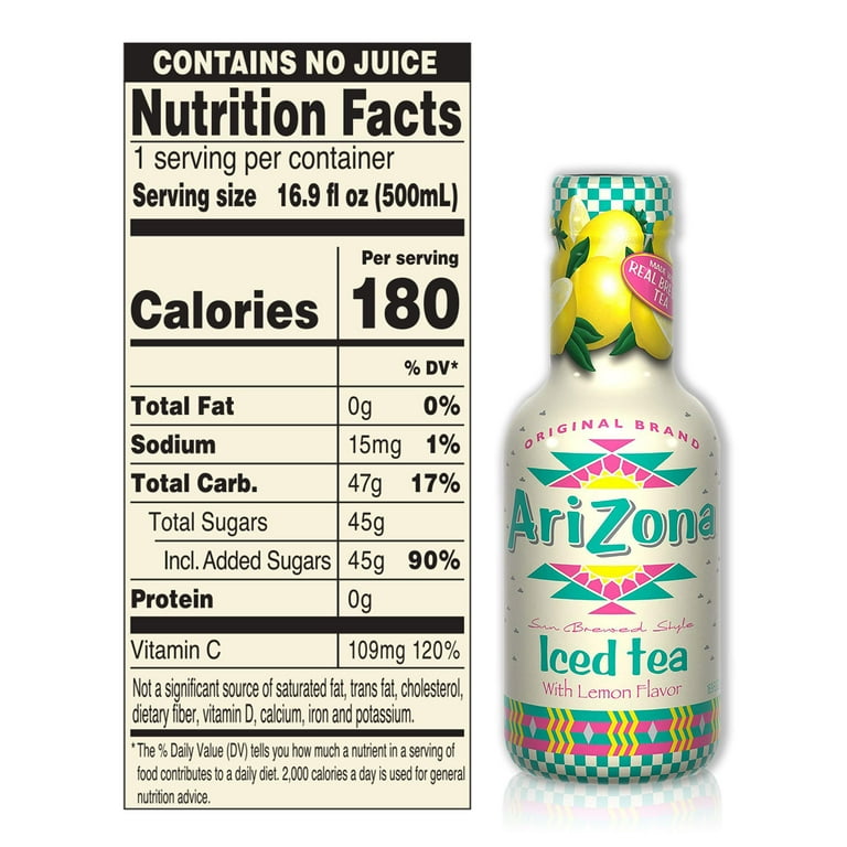 Refreshing Arizona Lemon Tea - 20 Pack of 16.9 Fl Oz Bottles
