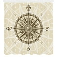 thumbnail image 3 of Ambesonne Compass Shower Curtain, Sun Motifs Sepia, 69"Wx75"L, Olive Green Beige, 3 of 3
