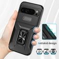 thumbnail image 6 of Dteck Shockproof Case for Google Pixel 9 Pro XL, with Slide Lens Cover Military Grade Ring Stand Protection Anti-Slip Phone Case, Black, 6 of 8