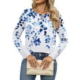 thumbnail image 6 of Fantaslook Women Tunic Tops Casual Long Sleeve Shirts Crew Neck Fall Tops Basic Tees Floral Dressy Blouses, 6 of 9