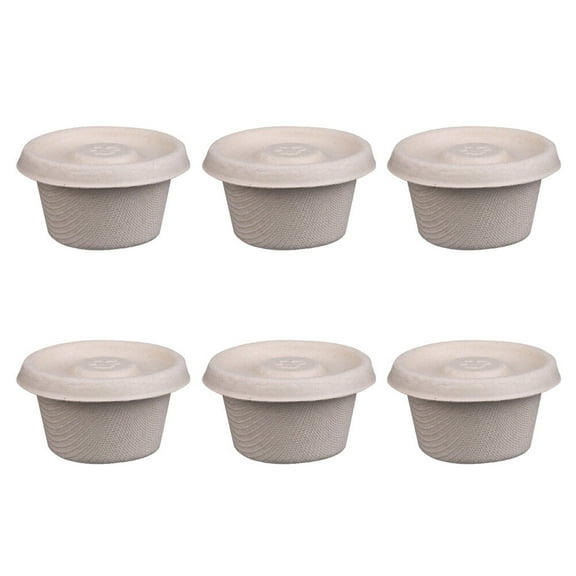 Monyance food storage box 50pcs 2oz Disposable Condiment Cups Degradable Paper Salad Takeout Box Eco-friendly Doggy Boxes (with Paper Lid)(2.44X2.44X1.26Inches)