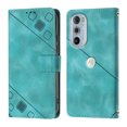 thumbnail image 2 of Compatible with Motorola Moto Edge 30 Pro Classic Embossed PU Leather Case with Card Holder Shockproof Cover, 2 of 5