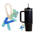 thumbnail image 3 of Ofertas Únicas 1 Pc Colgante de Taza de Agua Letra K con Borlas de Mariposa para Oficina Azul Verde Aleación Plástico, 3 of 5