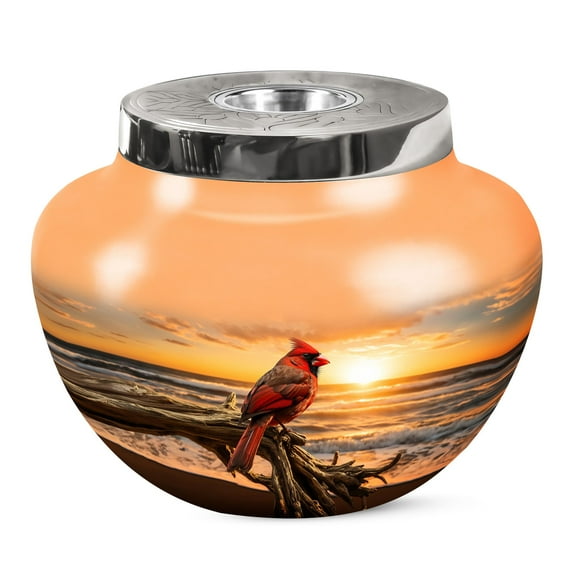 KARYLIZ Cardinal Bird Urn - Large Urns For Human Ashes Adult Female - Decorative Urns For Human Ashes - Cremation Boxes For Human Ashes Adult - Funeral Cremation Urns - Urns For Mothers Ashes 10 Inch