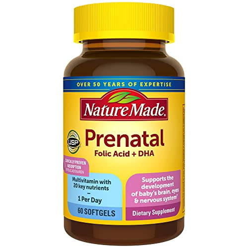 Nature Made Prenatal with Folic Acid + DHA, Dietary Supplement for