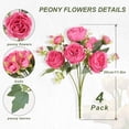 thumbnail image 2 of Dalrosia 4PCS Peonies Artificial Flowers Fake Peony Bouquet for Decoration Faxus Peony Flowers Arrangements Table Centerpieces Wedding Bouquets for Party Home Decoration Indoor, 2 of 8