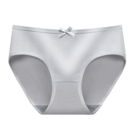 

HEVIRGO Women Underwear Breathable Mid Waist Elastic Korean Style Girl Underpants Intimates for Daily Wear