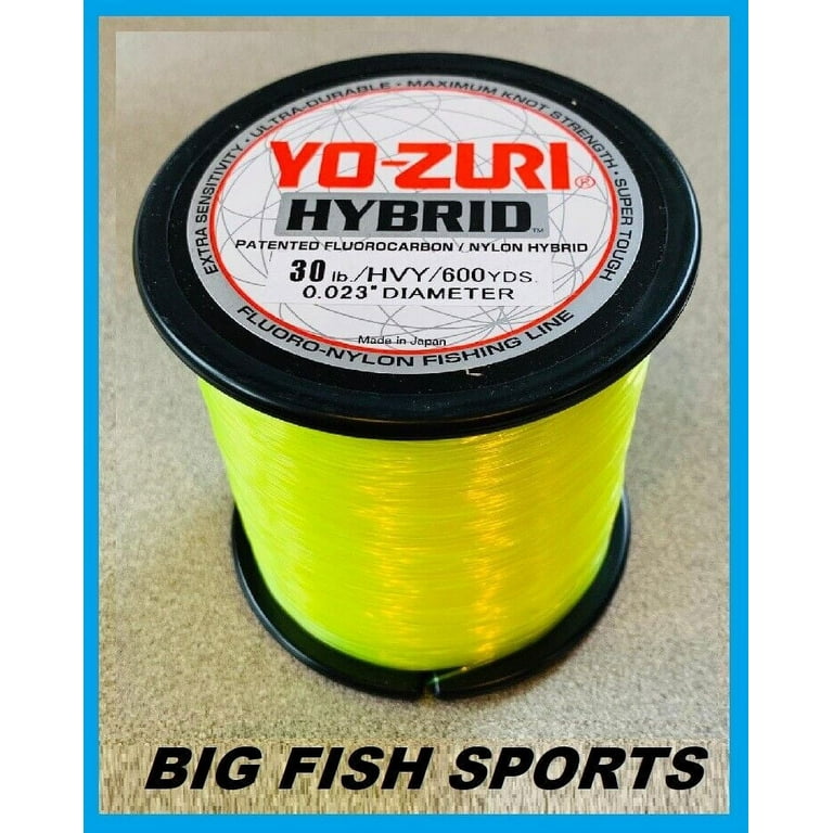 YO-ZURI HYBRID Fluorocarbon Fishing Line 30lb/600yd HIVIS NEW! 