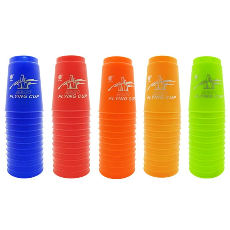 Gadgetvlot 12pcs Speed Cups Game Rapid Game Sport Flying Stacking Holloween Christmas Gift Hand Speed Training Game Toys for 3-6 Years, Orange
