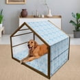 thumbnail image 2 of Snowflake Pet House, Bokeh Style Background with Abstract Snowflake Pattern Winter Themed Composition, Outdoor & Indoor Portable Dog Kennel with Pillow and Cover, 5 Sizes, Multicolor, by Ambesonne, 2 of 4
