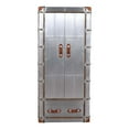thumbnail image 2 of Pemberly Row Tall Cabinet in Silver Aluminum Cladding and Leather Accents, 2 of 6